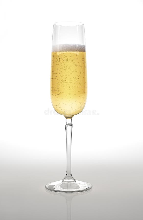 Champagne Glass on White Surface and Background. Stock Image Image of sparkling, flute 31905803