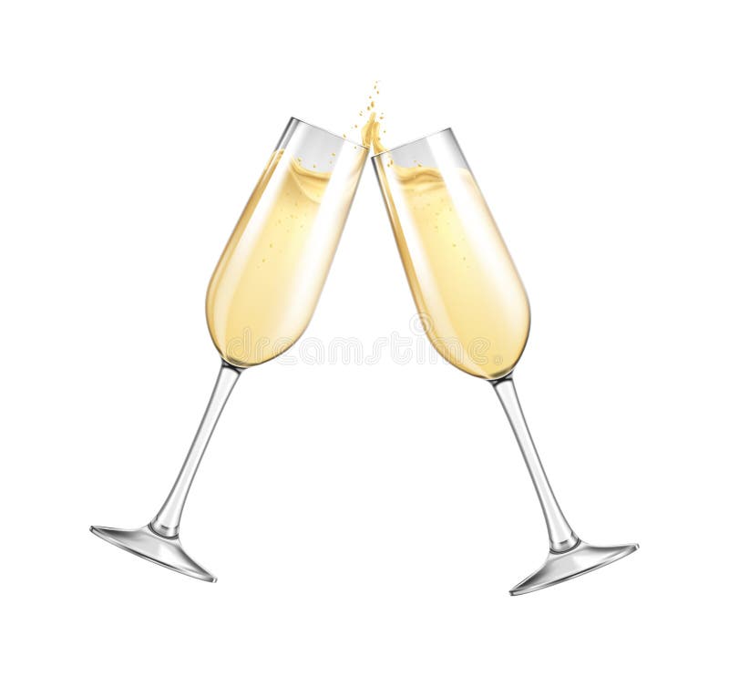 Champagne Glasses Illustration Stock Vector Illustration of spirits, splash 238862073