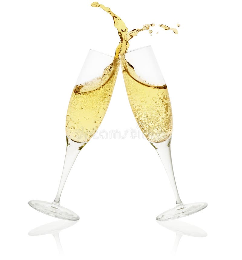 Champagne glasses toasting stock photo. Image of object 77356742