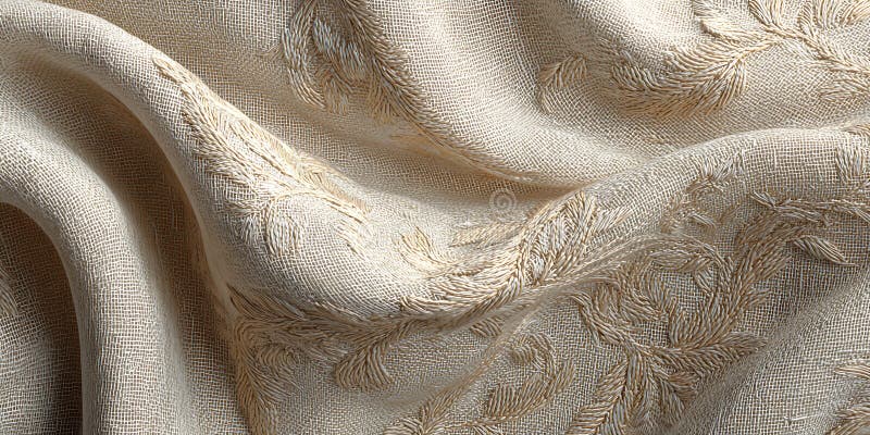 Champagne Glitter Fabric Texture CloseUp View royalty free illustration