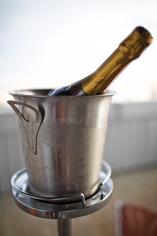 Champagne in a ice bucket