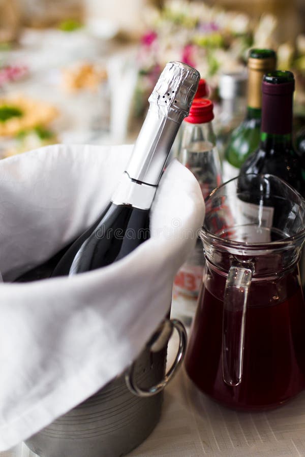 Champagne in a ice bucket