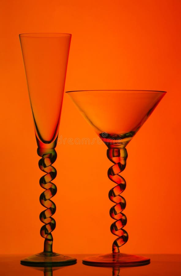 Champagne and Martini Glasses Stock Photo Image of glass, transparent 16725394