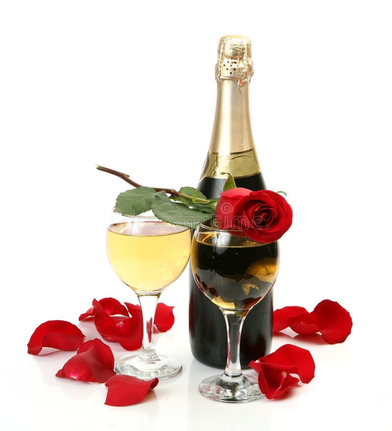 Champagne and roses stock photo. Image of aroma, happiness - 23880652