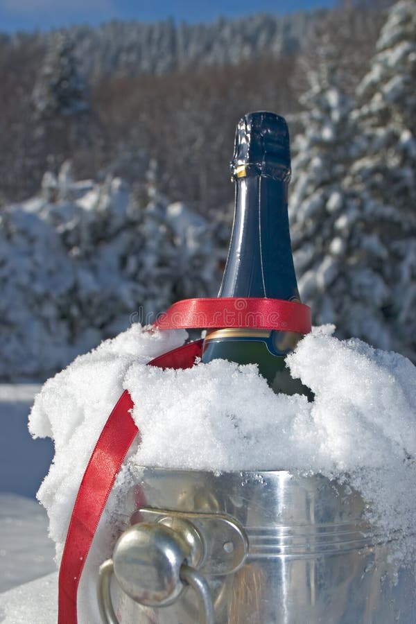 Champagne in snow