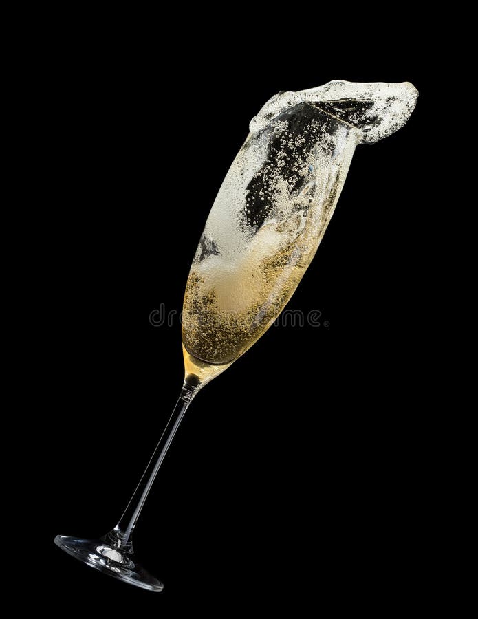 Glass of Champagne on a Black Background Stock Photo Image of glass, champagne 107261074