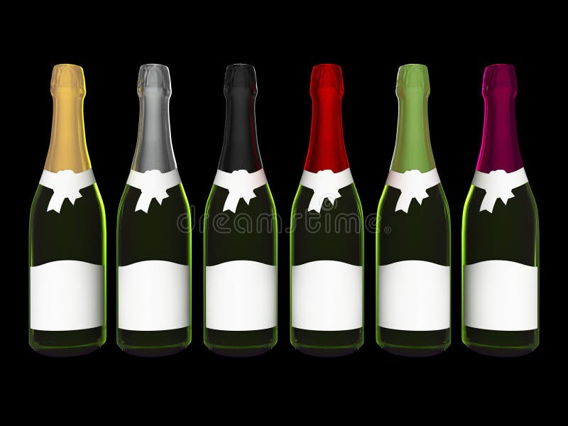 Champagne and wine bottles