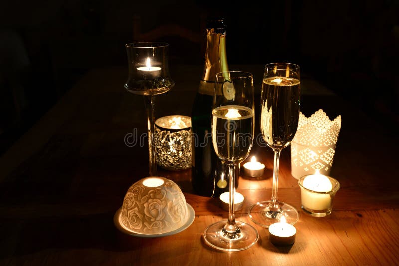 Champagner Candlelight Dinner Stock Photo Image of eating