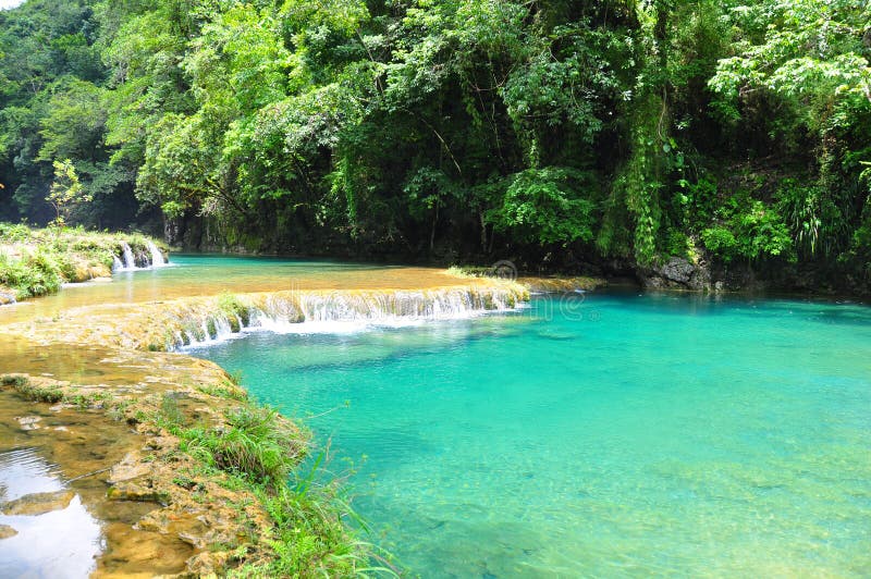 The amazing turquoise pools and waterfalls of Semuc Champey, Guatemala. The amazing turquoise pools and waterfalls of Semuc Champey, Guatemala