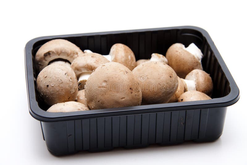 Champignons in the packaging