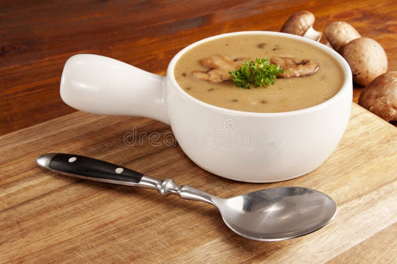 Champignonsoep stock afbeeldingen Champignonsoep stock afbeeldingen