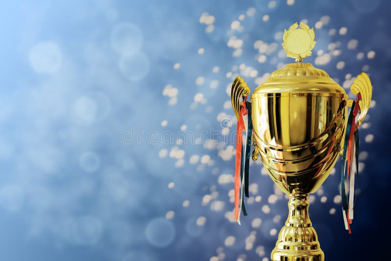 Champion Golden Trophy for Winner Background. Success and Achievement  Concept. Sport and Cup Award Theme Stock Photo - Image of medal, place:  217299656