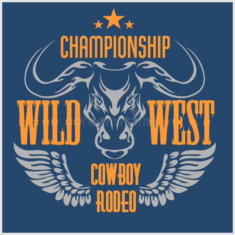 Championnat occidental sauvage - rodéo de cowboy Vecteur illustration libre de droits Championnat occidental sauvage - rodéo de cowboy Vecteur illustration libre de droits