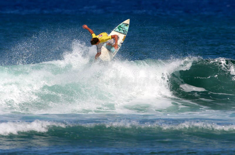 Championship Surfing Competition in Hawaii Editorial Stock Photo