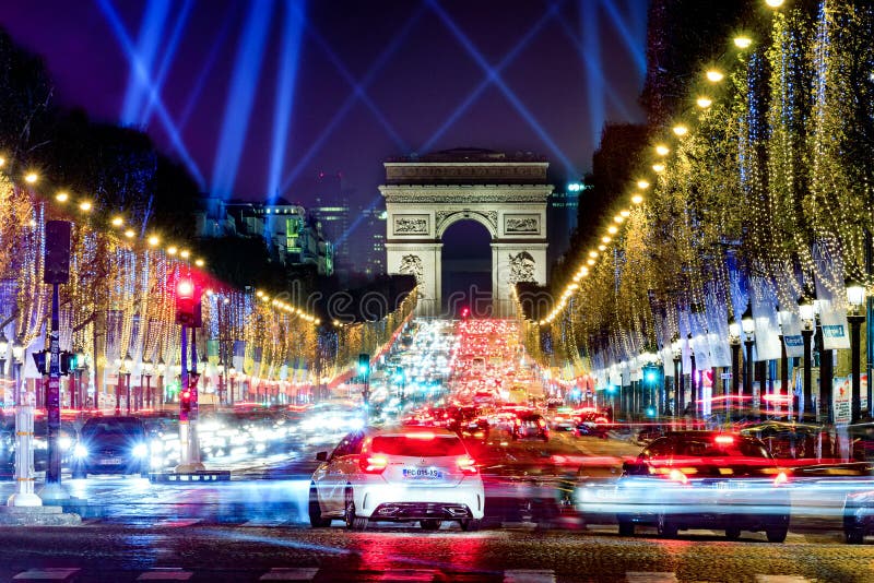 Champs Elysees, Parijs, Frankrijk stock fotografie Champs Elysees, Parijs, Frankrijk stock fotografie