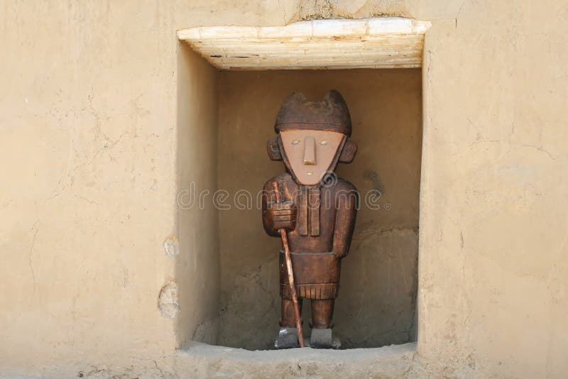 An ancient statue found at the ancient city of Chan Chan Peru. An ancient statue found at the ancient city of Chan Chan Peru
