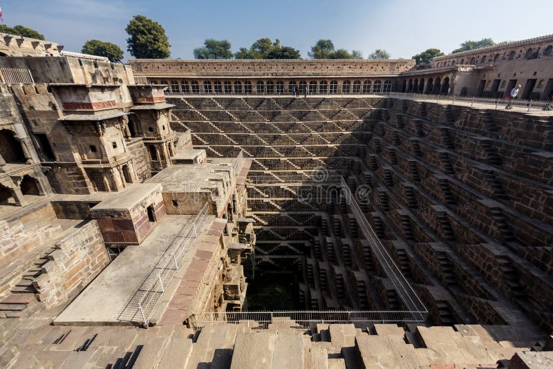 Chand Baori Stepwell in village of Abhaneri. CHAND BAORI, INDIA - JANUARY 9, 2015: Chand Baori Stepwell in village of Abhaneri on January 9, 2015 in Chand Baori royalty free stock photo Chand Baori Stepwell in village of Abhaneri. CHAND BAORI, INDIA - JANUARY 9, 2015: Chand Baori Stepwell in village of Abhaneri on January 9, 2015 in Chand Baori royalty free stock photo