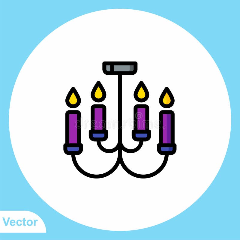 Chandelier Flat Vector Icon Sign Symbol Stock Illustration ...