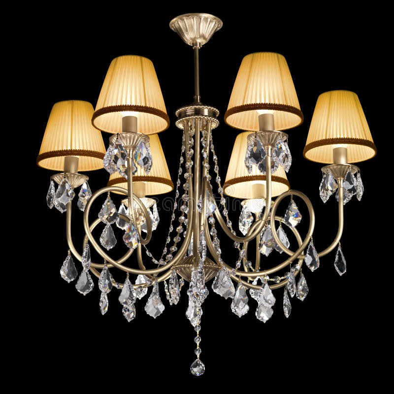 Chandelier isolated on black stock image