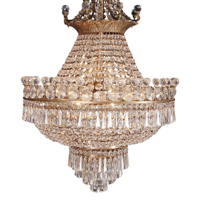 Chandelier in vintage style isolated on white - cl stock photo