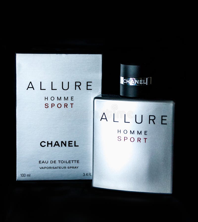Chanel Allure Homme Sport, homens perfuma, Eau de Toilette imagem de stock royalty free Chanel Allure Homme Sport, homens perfuma, Eau de Toilette imagem de stock royalty free