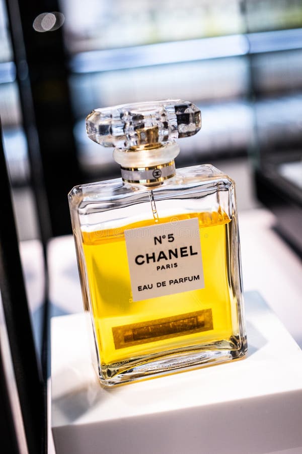 Chanel Paris No. 5 Perfume on Shop Display, Chanel No Editorial