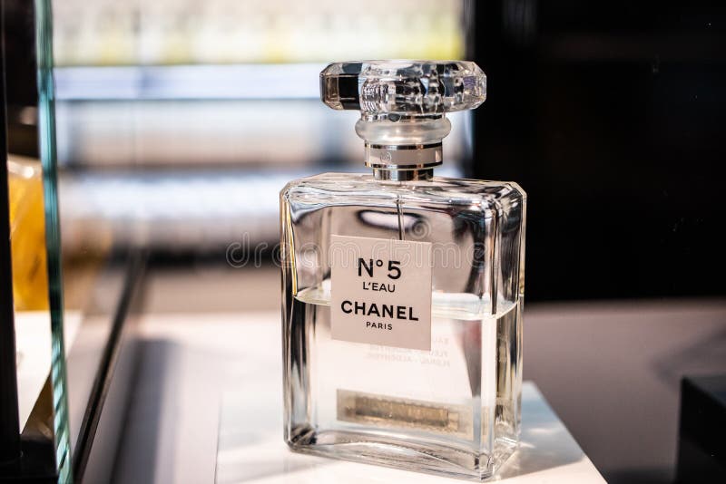 Chanel Paris No. 5 Perfume on Shop Display, Chanel No Editorial