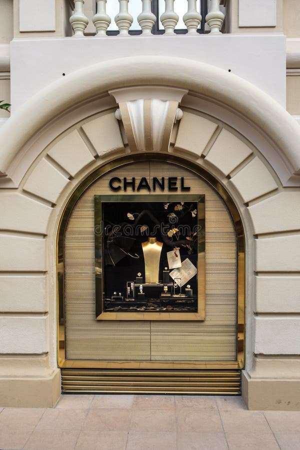 Chanel Fashion and Jewelry Luxury Store Golden Sign in Monte Carlo