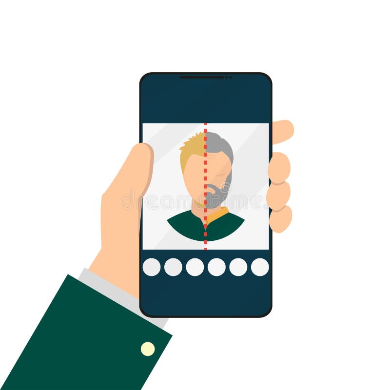 Change the age of the application on phone stock illustration