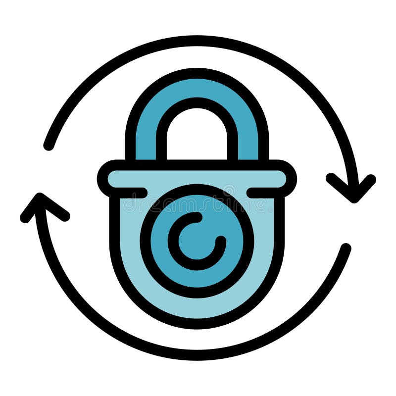 Change cyber lock icon vector flat royalty free illustration