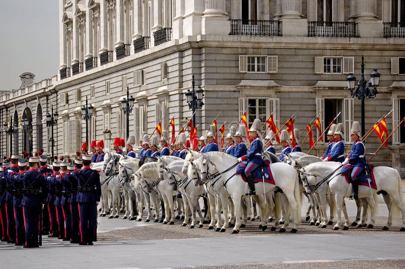 Change of the Guard at Royal Palace in Madrid, Spain