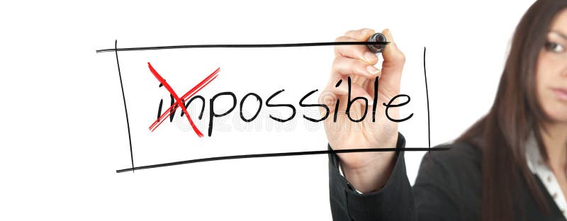 Change the impossible into possible stock photos