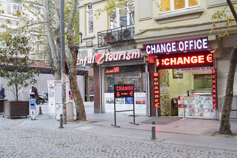 Change office in Istanbul editorial stock image. Image of istiklal