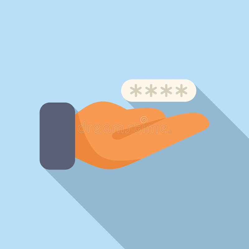 Change password account icon flat vector. Step web safe royalty free illustration