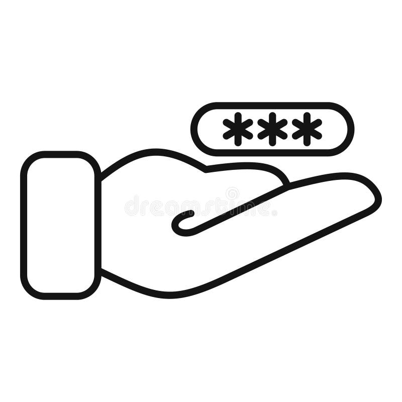 Change password account icon outline vector. Step web safe royalty free illustration