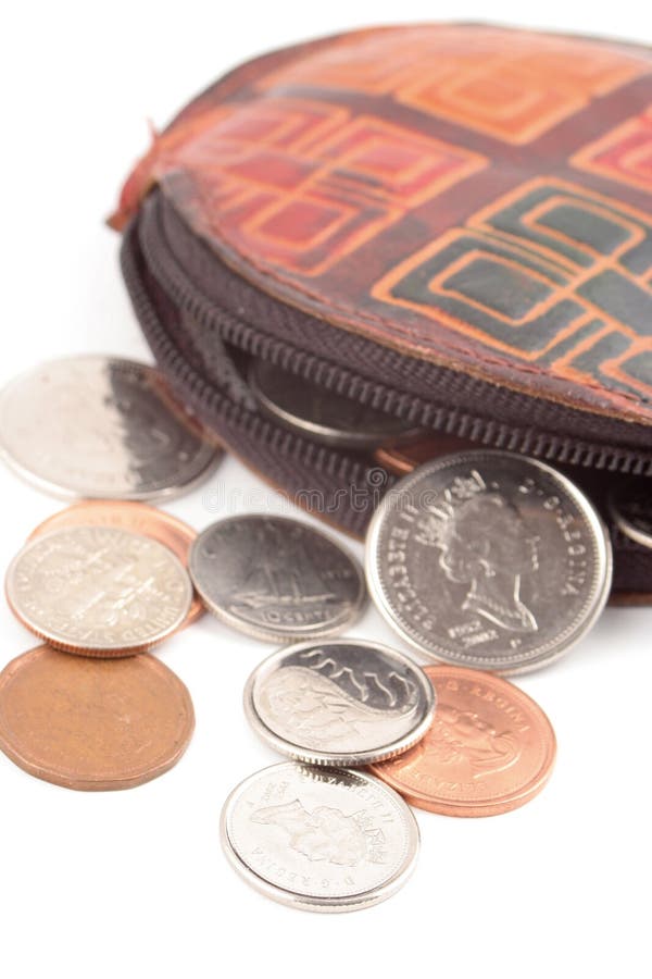 Money change purse stock photo. Image of wallet, nickels 1262372