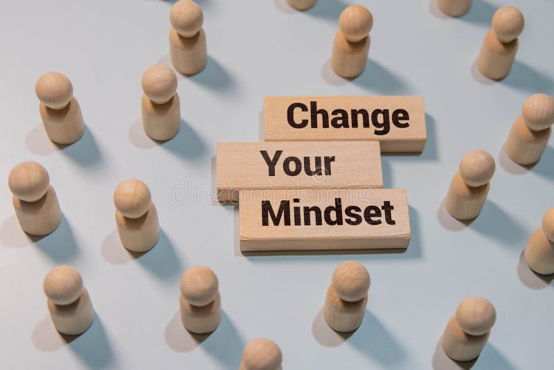 Change your mindset symbol. Concept words Change your mindset on wooden blocks. royalty free stock photography