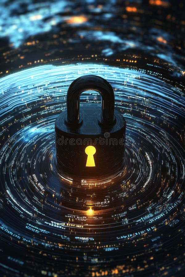 Change Your Password Day Secure digital lock: symbol of cybersecurity in a networked world vector illustration