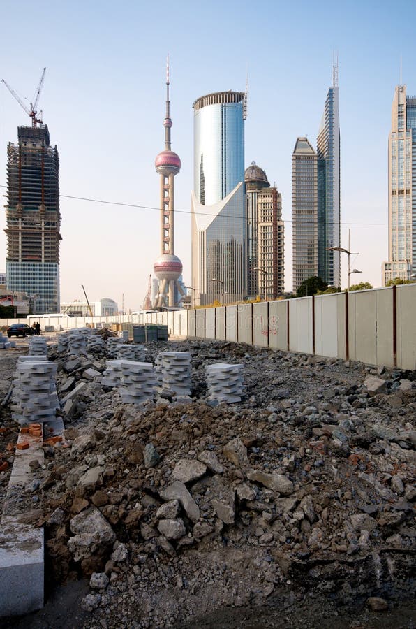 Changhaï dans la construction photographie stock Changhaï dans la construction photographie stock