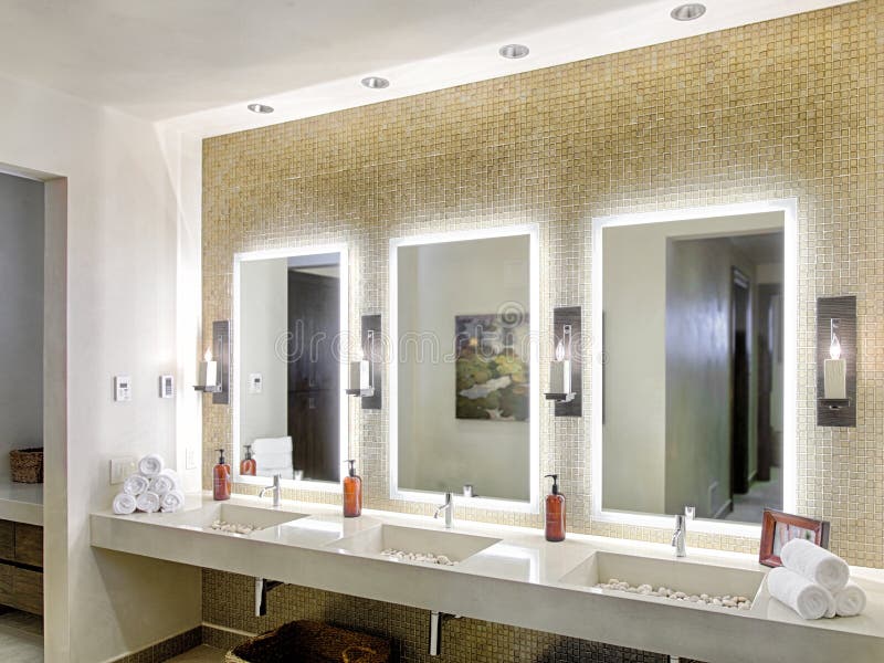 A Changing Room Vanity at a Spa. Stock Photo Image of elegance