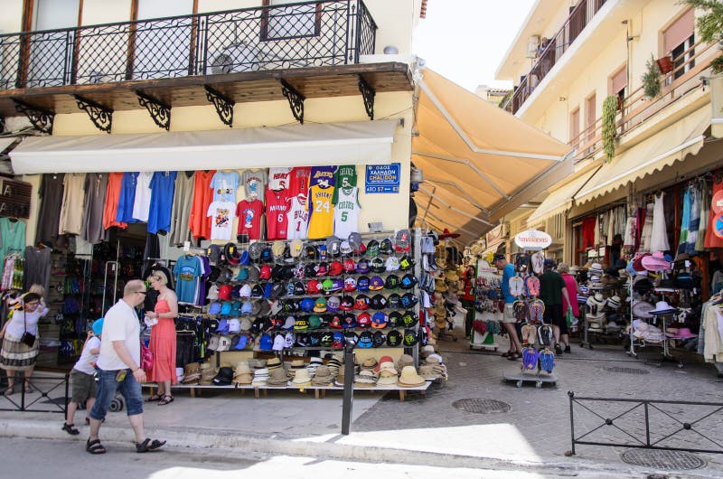 Chania May 21 Tourist Shops Chania,CreteGreec Editorial Stock Photo Image of building