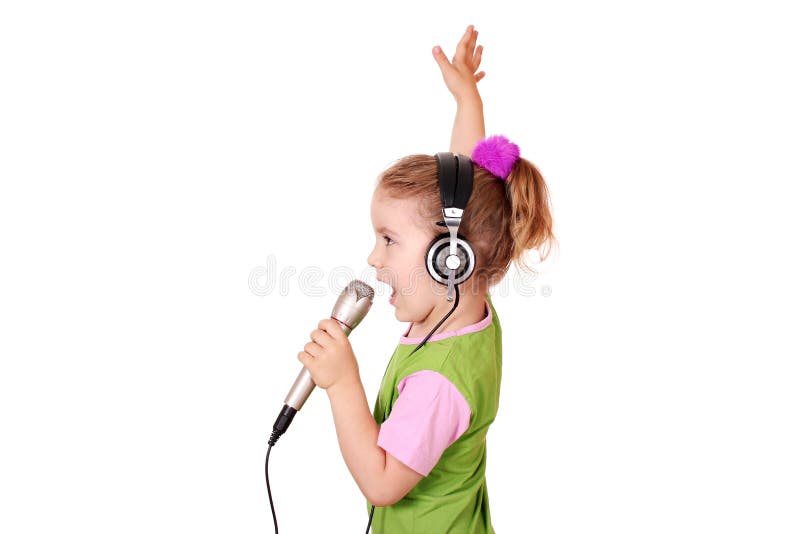 Chant de petite fille photos libres de droits Chant de petite fille photos libres de droits