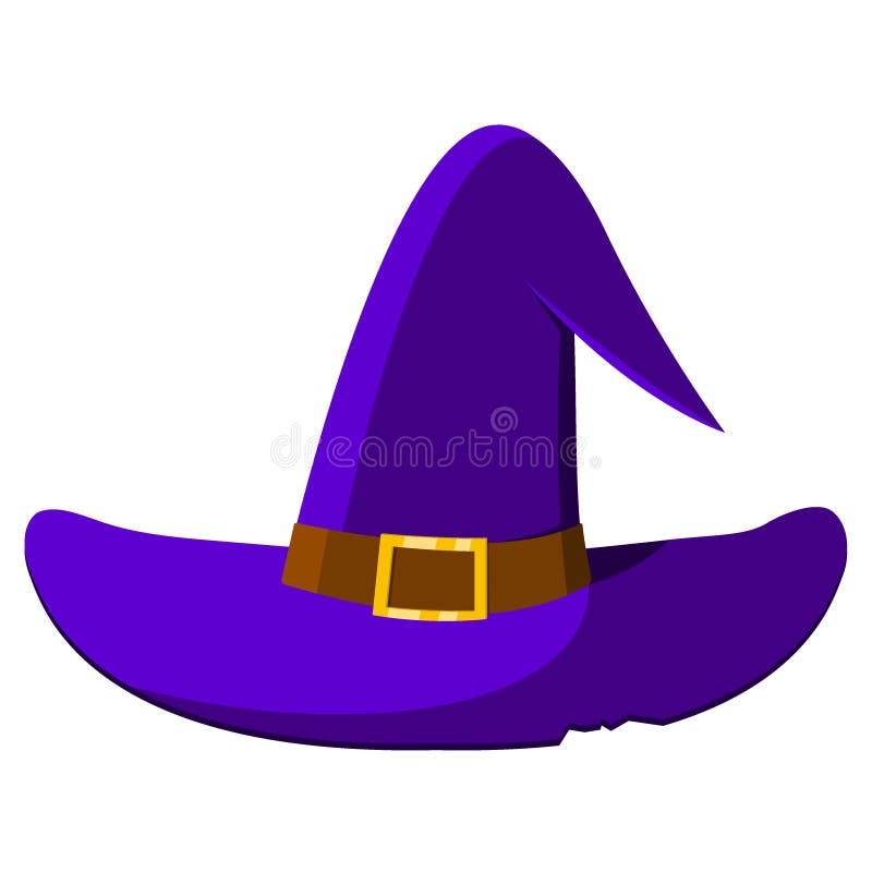 Desenho de chapéu de cowboy, bruxa fofa, roxo, lendário criatura