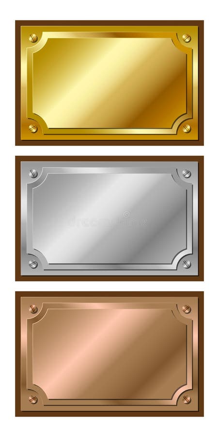 Chapas douradas, de prata e de bronze