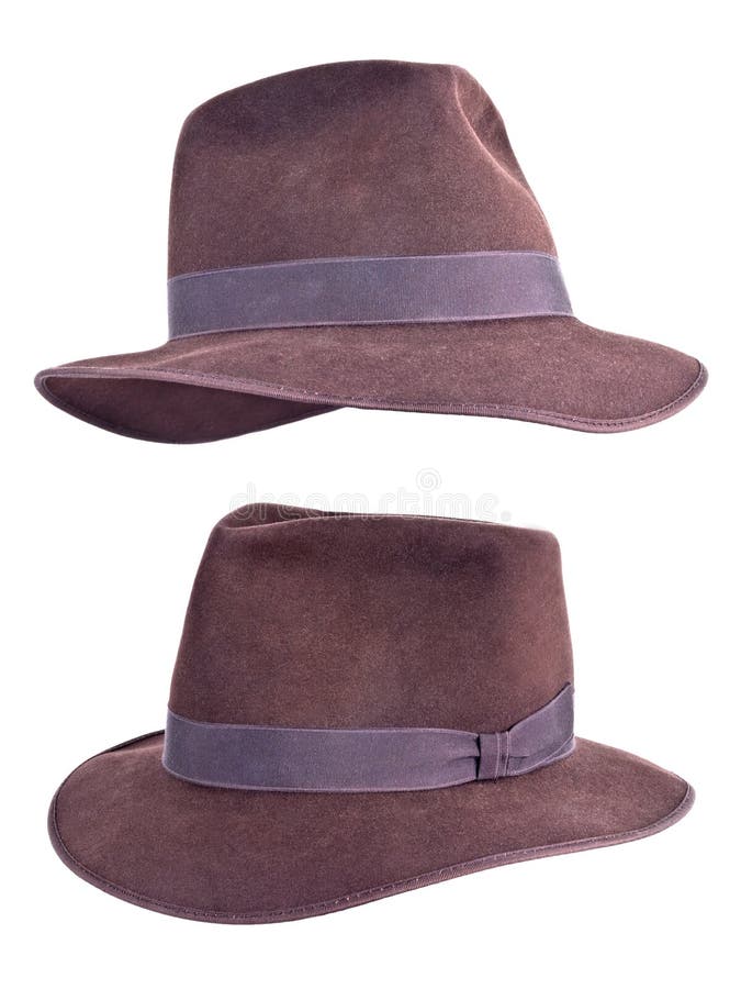 Chapeau de Fedora de feutre de type de l'Indiana Jones d'isolement