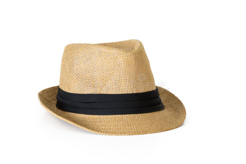 Chapeau de paille d'isolement sur le fond blanc photos stock Chapeau de paille d'isolement sur le fond blanc photos stock