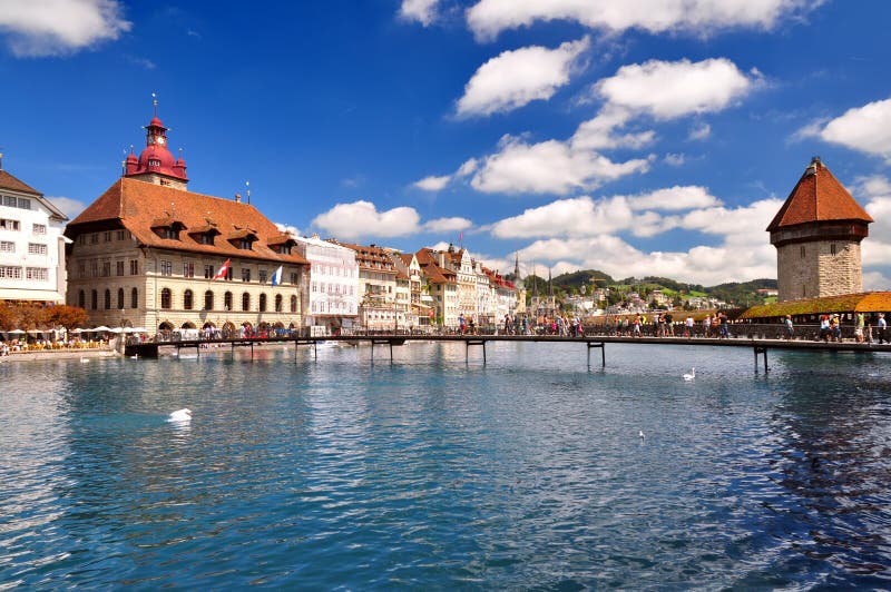 Chapel Bridge and Water Tower in Luzern