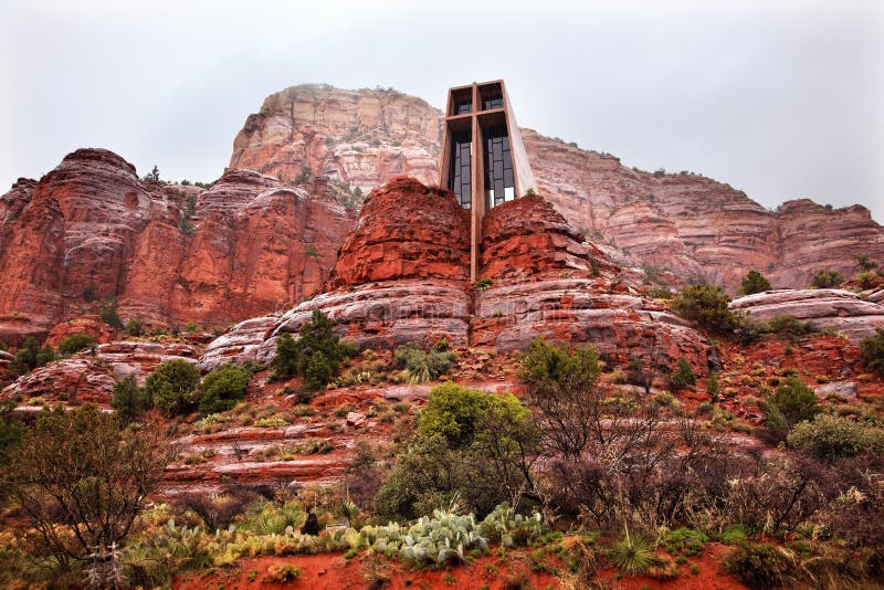 Chapel Holy Cross Red Rock Canyon Rain Sedona