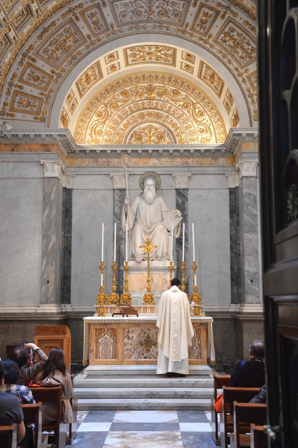 Chapel of St Benedict at Basilica Papale San Paolo Fuori Le Mura Stock ...