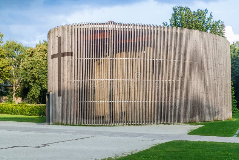 Chapel of Reconciliation (Kapelle der Versohnung), standing on the site of the old Church of Reconciliation, which was demolished, as it standed too close to Berlin wall. Germany. Chapel of Reconciliation (Kapelle der Versohnung), standing on the site of the old Church of Reconciliation, which was demolished, as it standed too close to Berlin wall. Germany